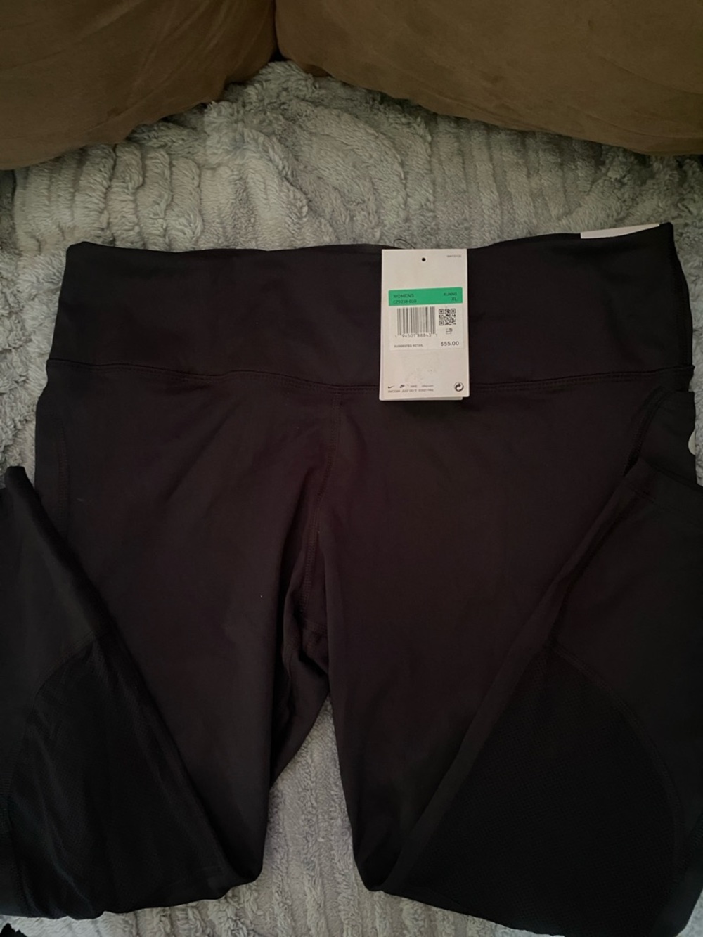 Nike Black Cropped Performance Leggings with Reflective Swoosh